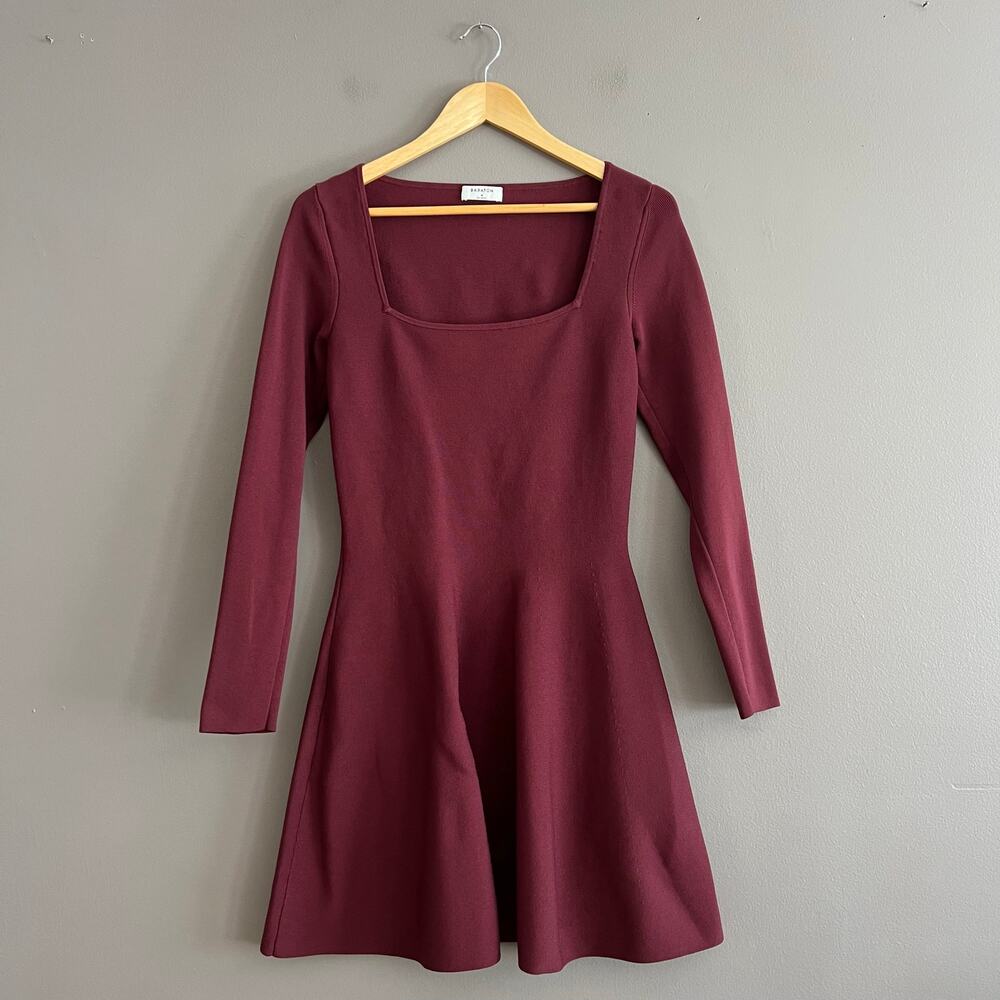Aritzia Babaton Sculpt Knit Applause Dress - Spiced Burgundy Holiday Medium